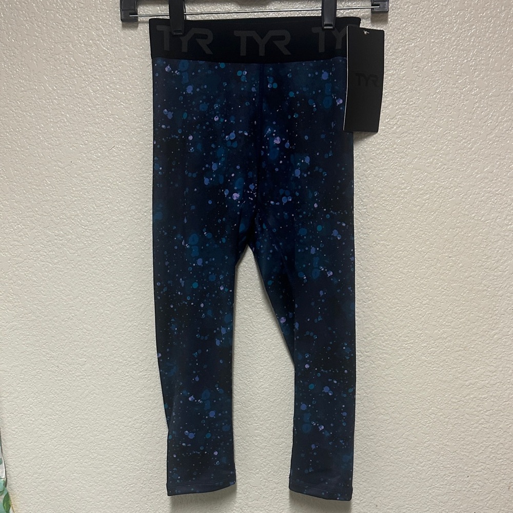NWT TYR Splatter Print Crop Leggings - Size Small